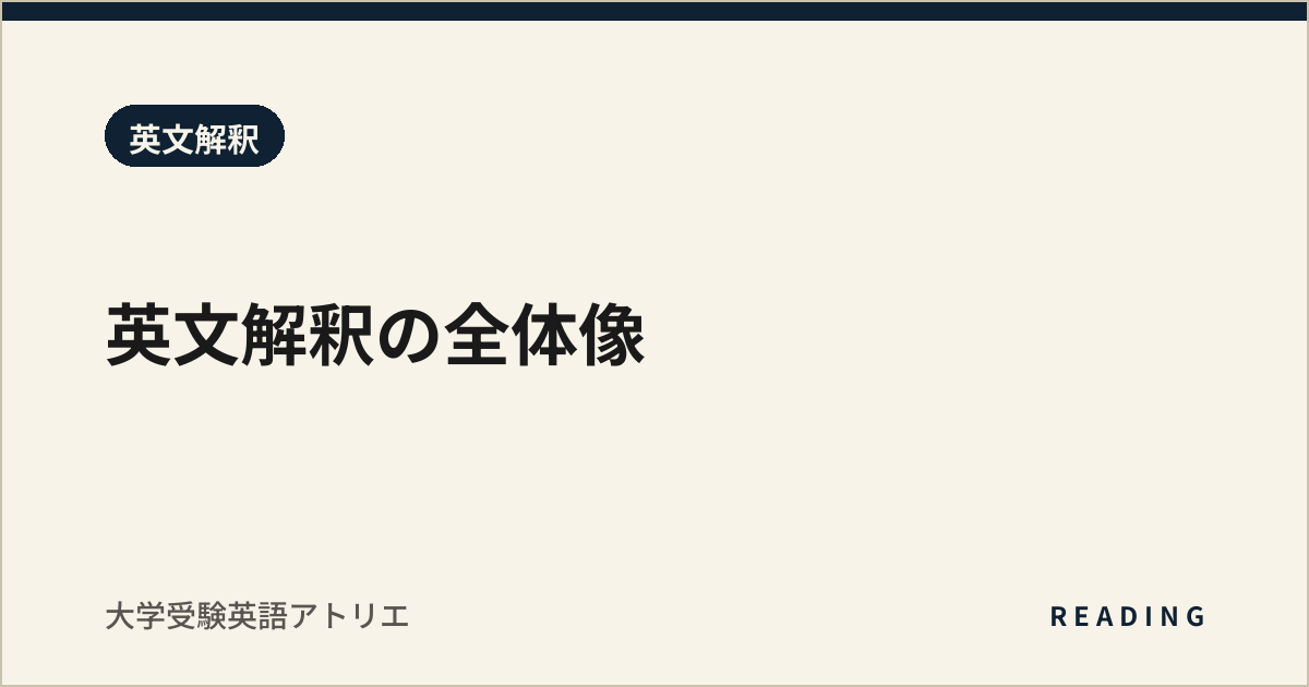 英文解釈の全体像
